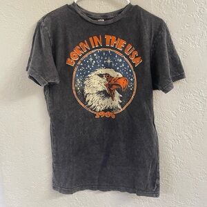 Graphic Tee with Eagle Print